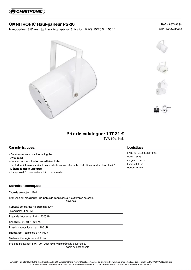 Image de la première page du manuel de l'appareil PS-20