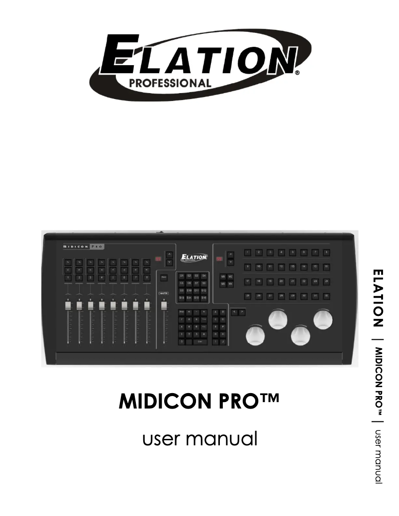 Imagen de la primera página del manual del dispositivo Midicon PRO