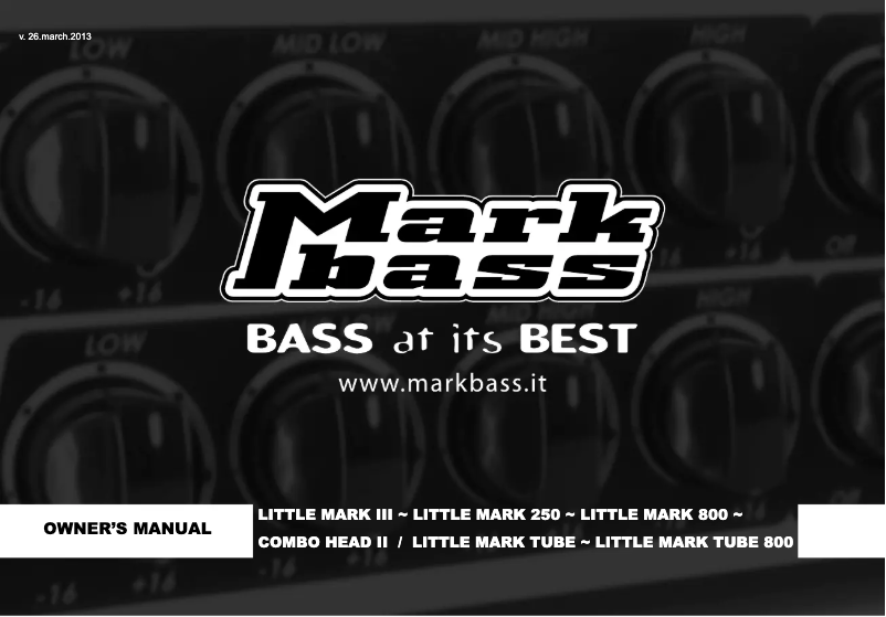 Page n°1 - Manuel utilisateur Markbass CMD 102P