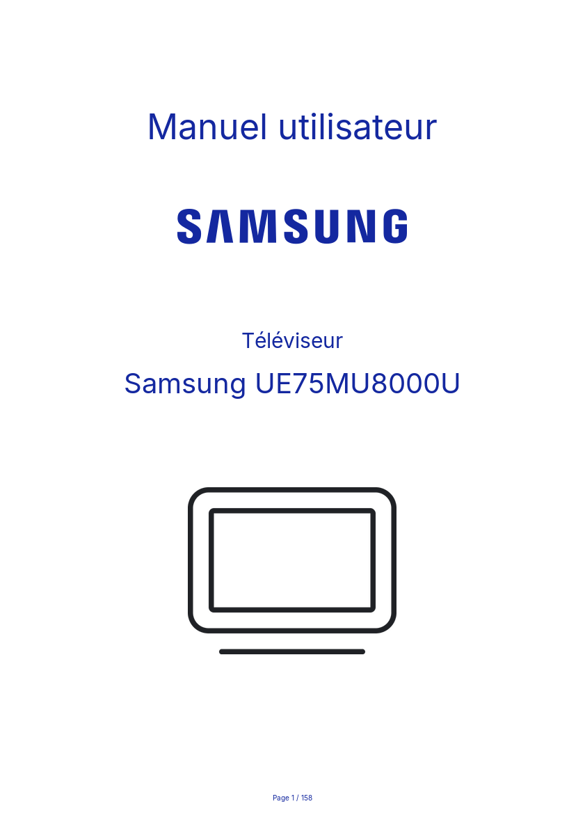Image de la première page du manuel de l'appareil UE75MU8000U
