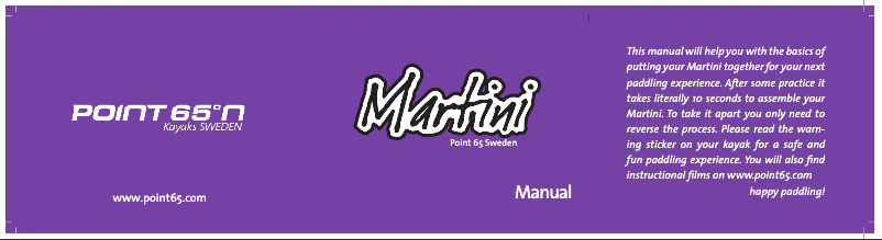 Page 1 de la notice Manuel utilisateur Point 65 Martini