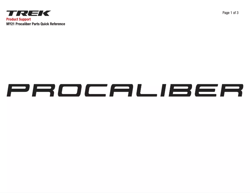 Page n°1 - Manuel utilisateur Trek Procaliber 9.5