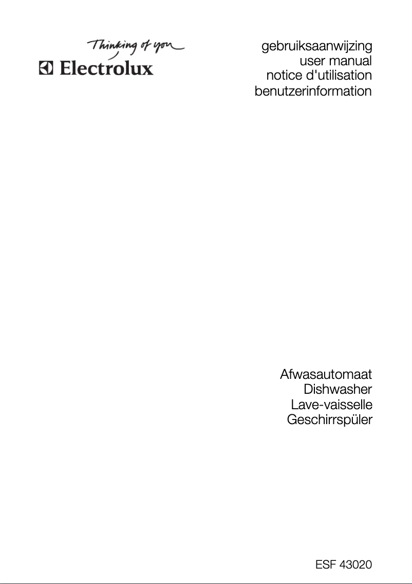Page 1 de la notice Manuel utilisateur Electrolux ESF 43020
