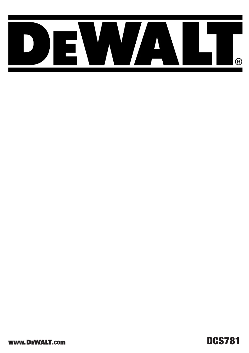 Page 1 de la notice Manuel utilisateur DeWalt DCS781