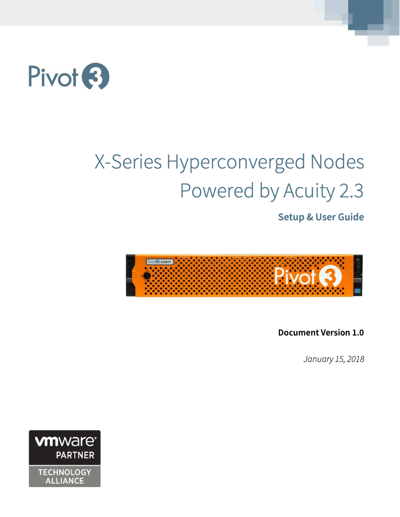 Page n°1 - Manuel utilisateur Pivot3 Acuity X3-6000
