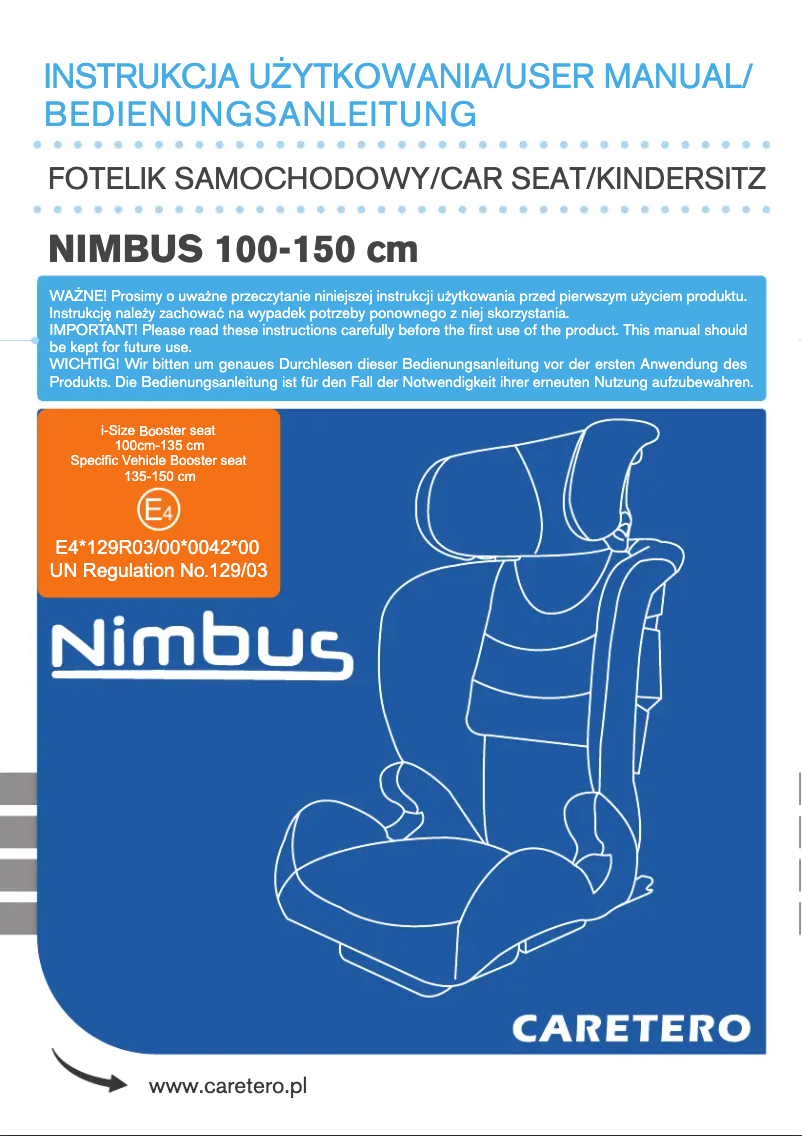 Page n°1 - Manuel utilisateur Caretero Nimbus I-Size
