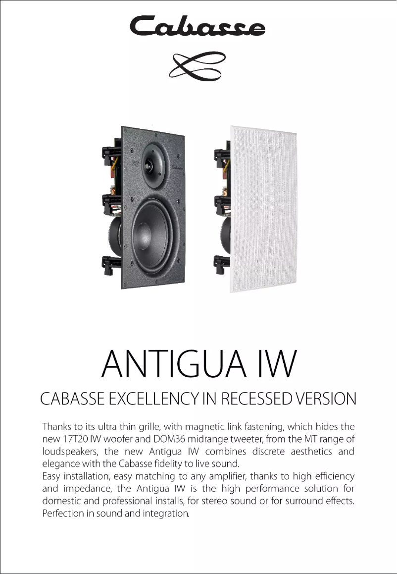 Page 1 de la notice Fiche technique Cabasse Antigua IW