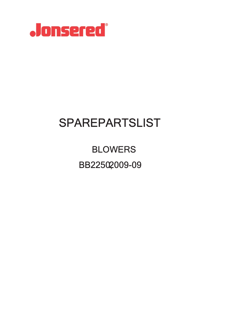 Page 1 de la notice Manuel utilisateur Jonsered BB2250