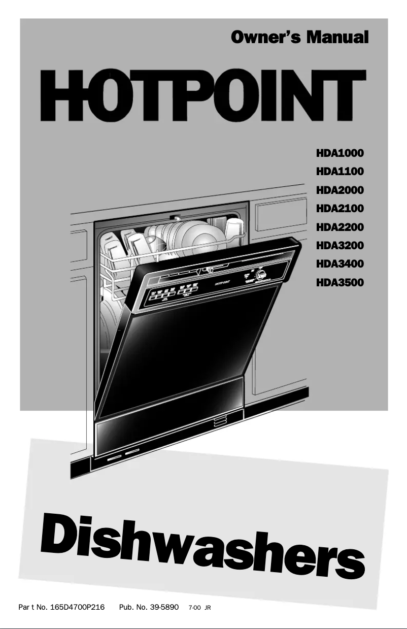 Page n°1 - Manuel d'utilisation et d'entretien Hotpoint HDA2100FWW