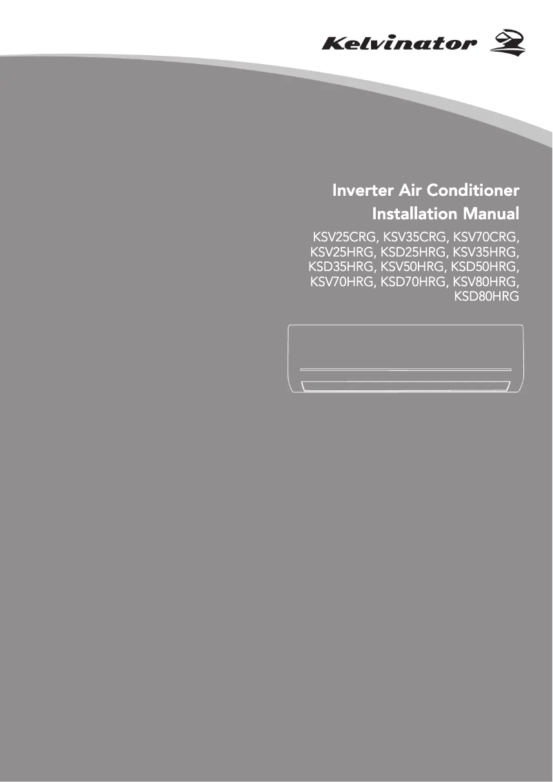 Page n°1 - Guide d'installation Kelvinator KSV70HRG