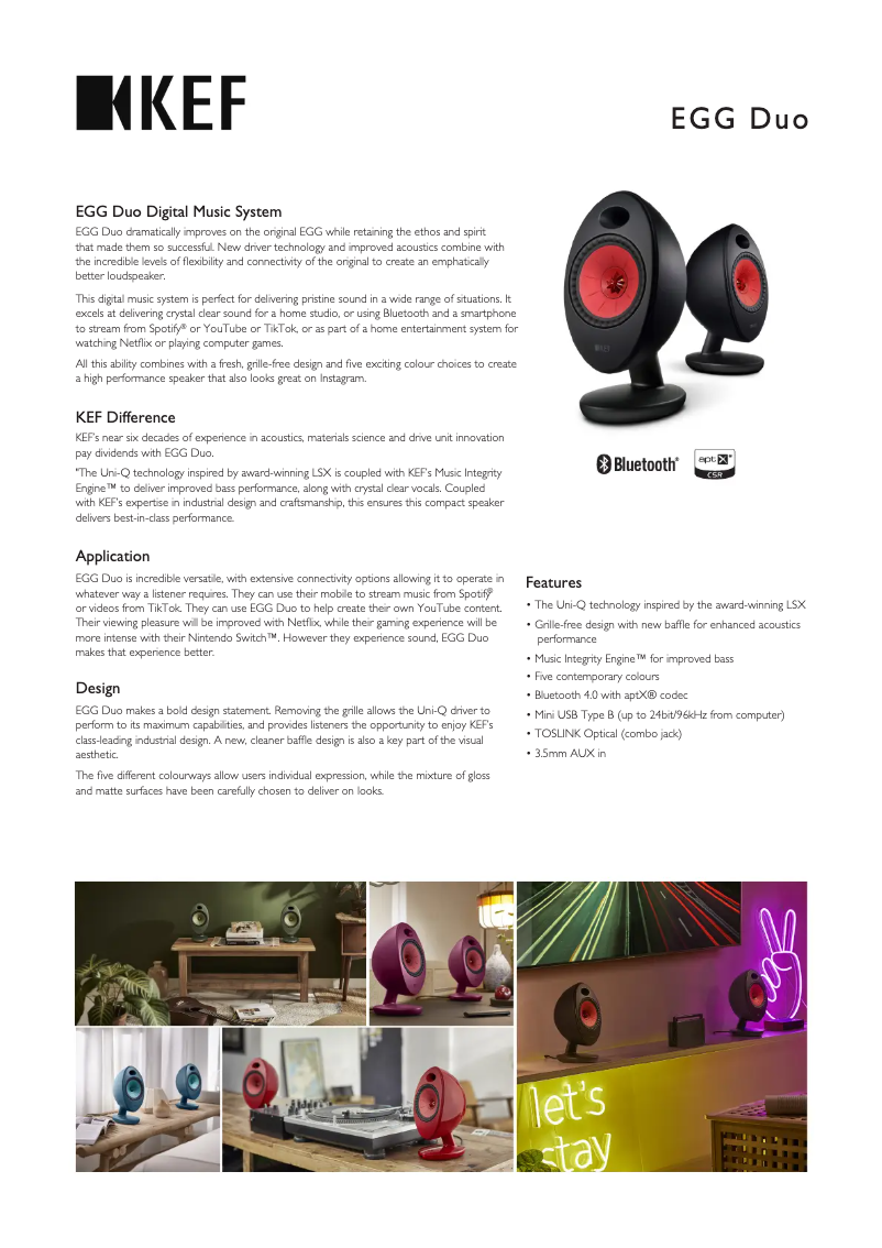 Página 1 del manual Manual de usuario KEF EGG