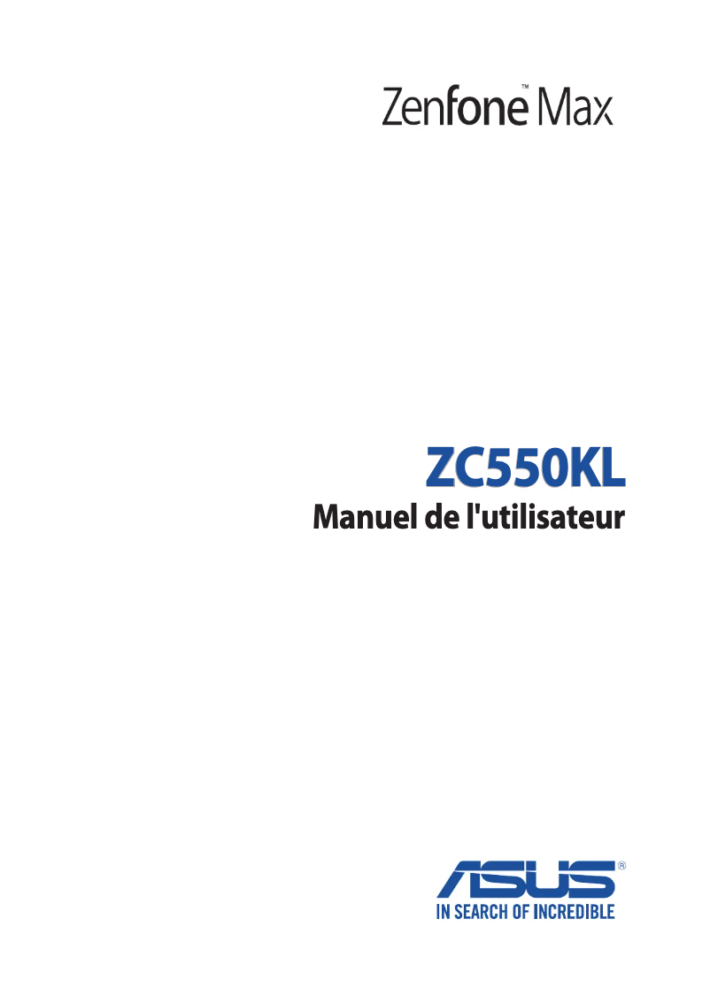 Image de la première page du manuel de l'appareil ZenFone Max
