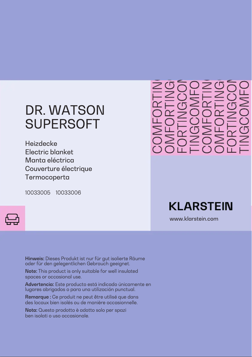 Page n°1 - Manuel utilisateur Klarstein Dr. Watson SuperSoft