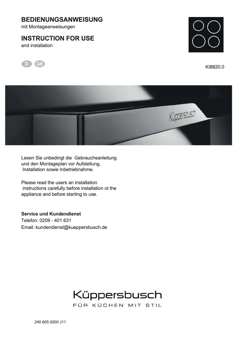 Página 1 del manual Manual de usuario Küppersbusch KI8820.0SF