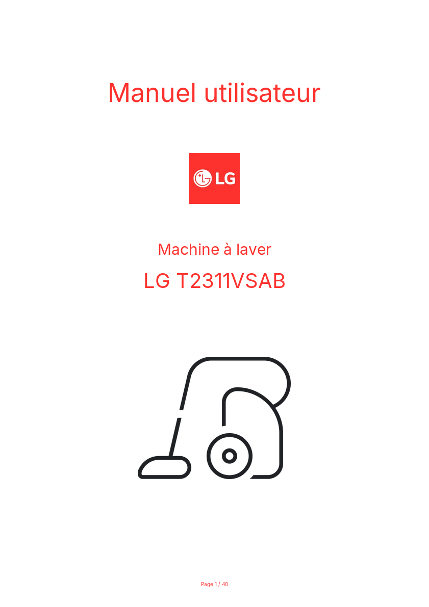 Image de la première page du manuel de l'appareil T2311VSAB