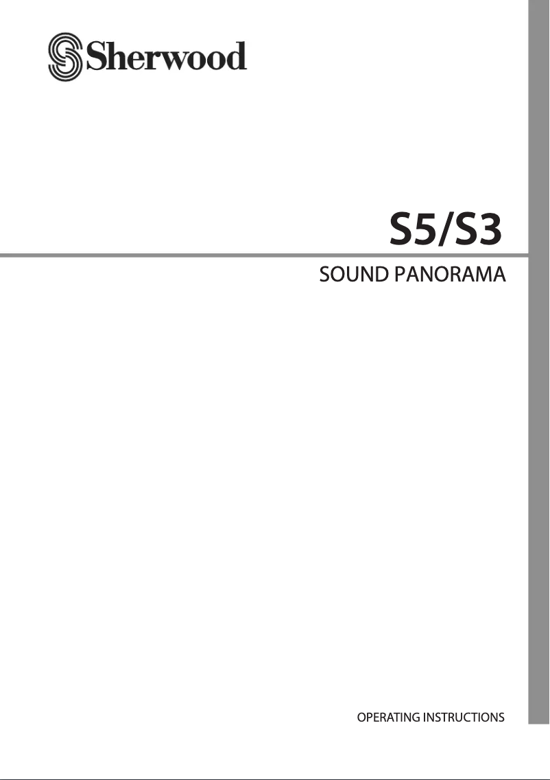 Page n°1 - Manuel utilisateur Sherwood S5