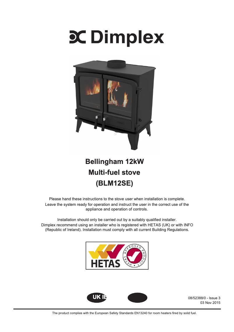 Image de la première page du manuel de l'appareil BLM12SE