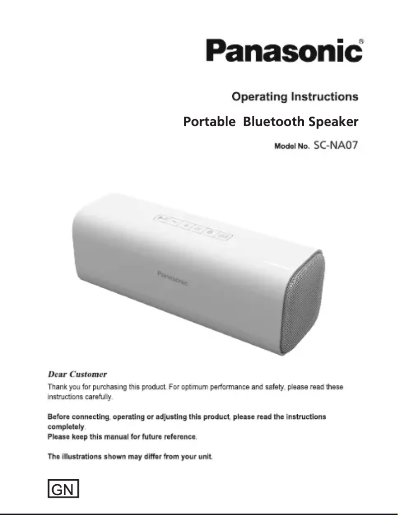 Page 1 de la notice Manuel utilisateur Panasonic SC-NA07