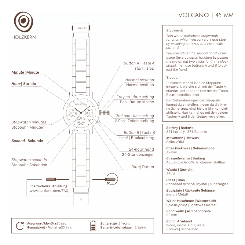 Page 1 de la notice Manuel utilisateur Holzkern Stromboli