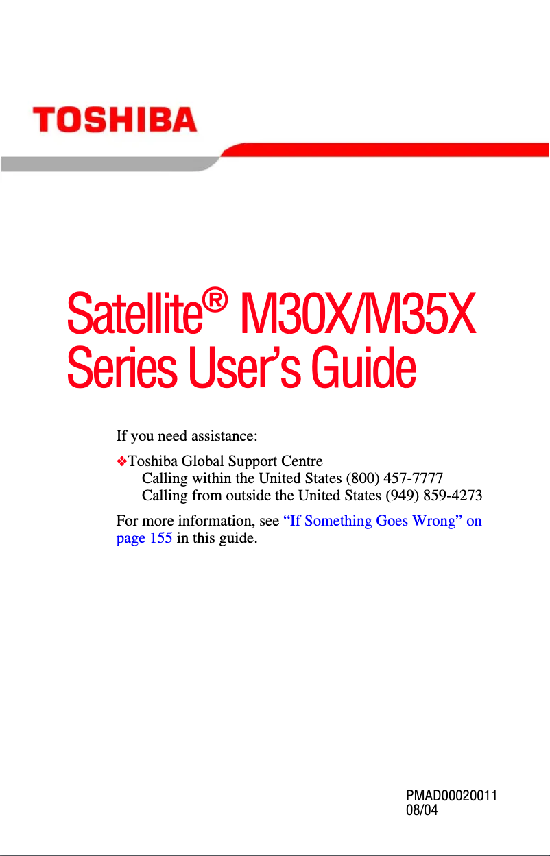 Page 1 de la notice Manuel utilisateur Toshiba Satellite M35X