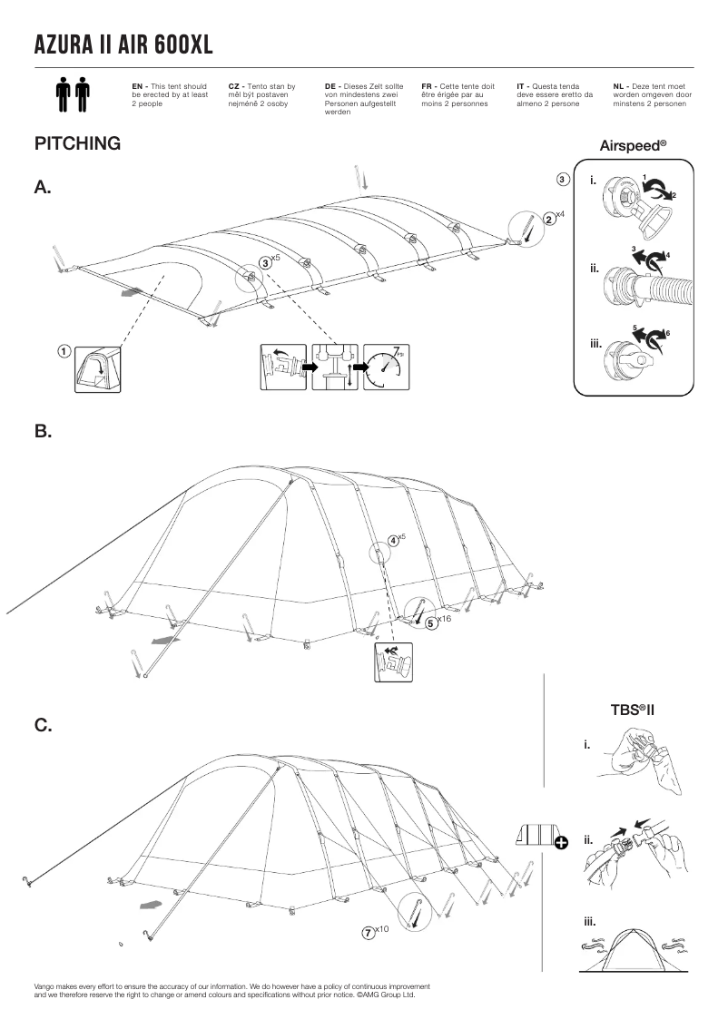 Page n°1 - Manuel utilisateur Vango Azura II Air 600XL