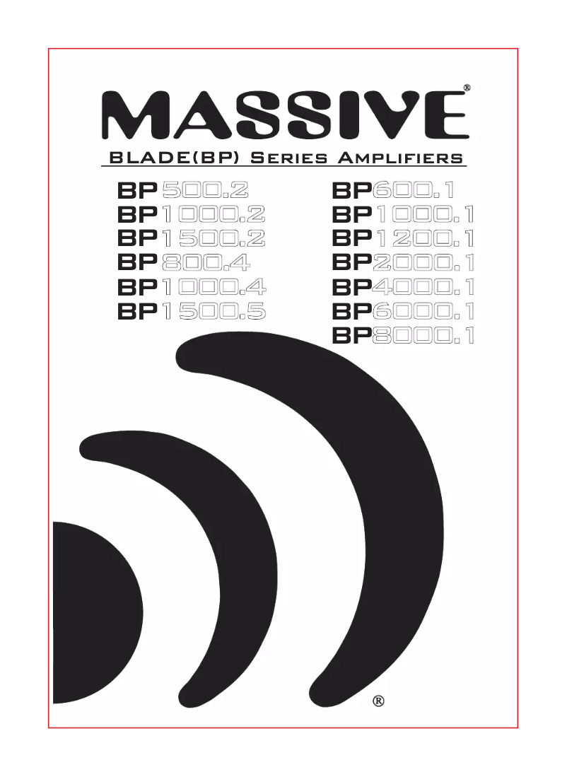 Page n°1 - Manuel utilisateur Massive Blade BP1500.5 V2