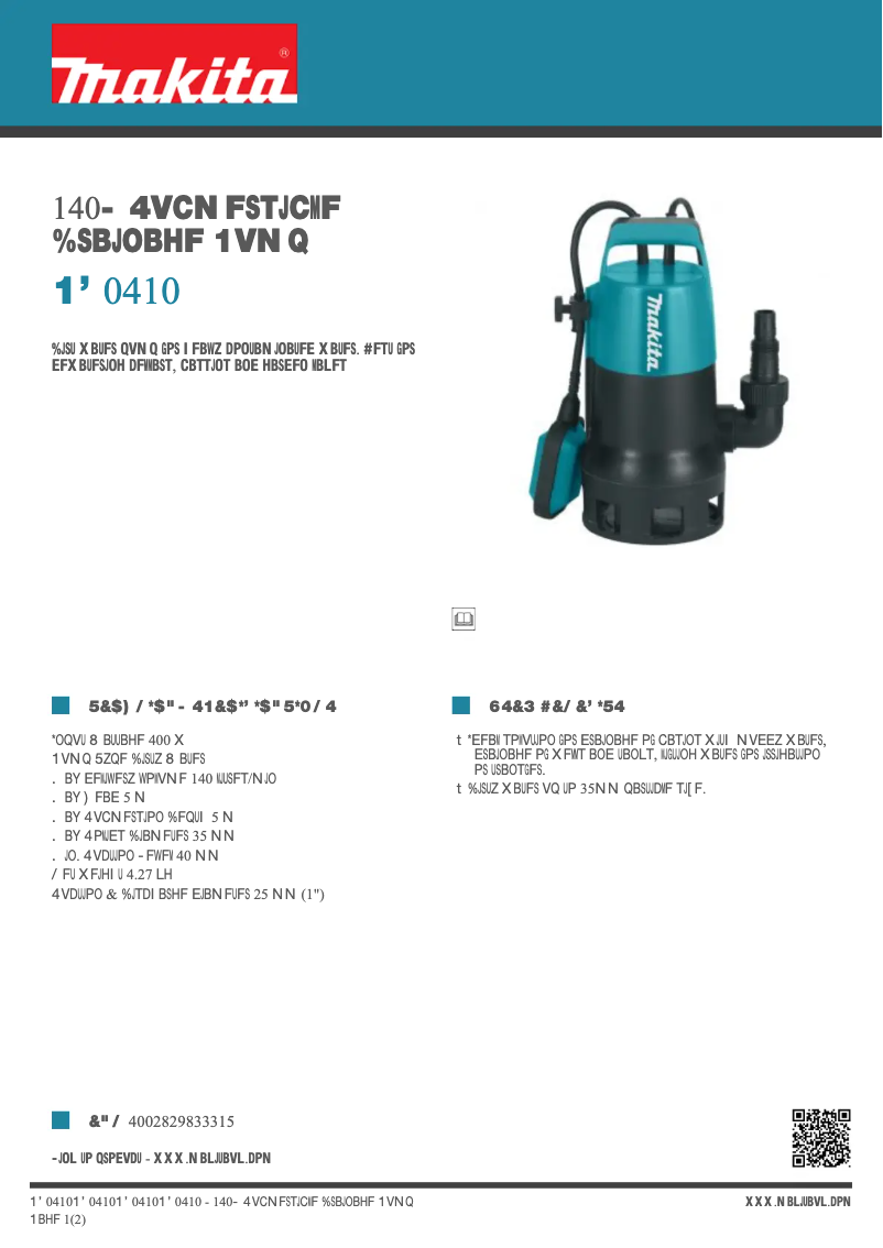 Image de la première page du manuel de l'appareil PF0410