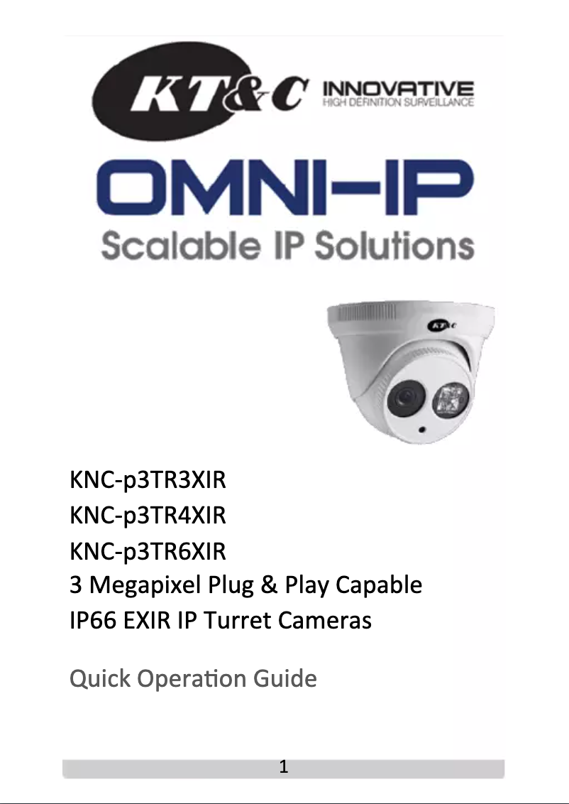 Image de la première page du manuel de l'appareil KNC-P3TR3XIR