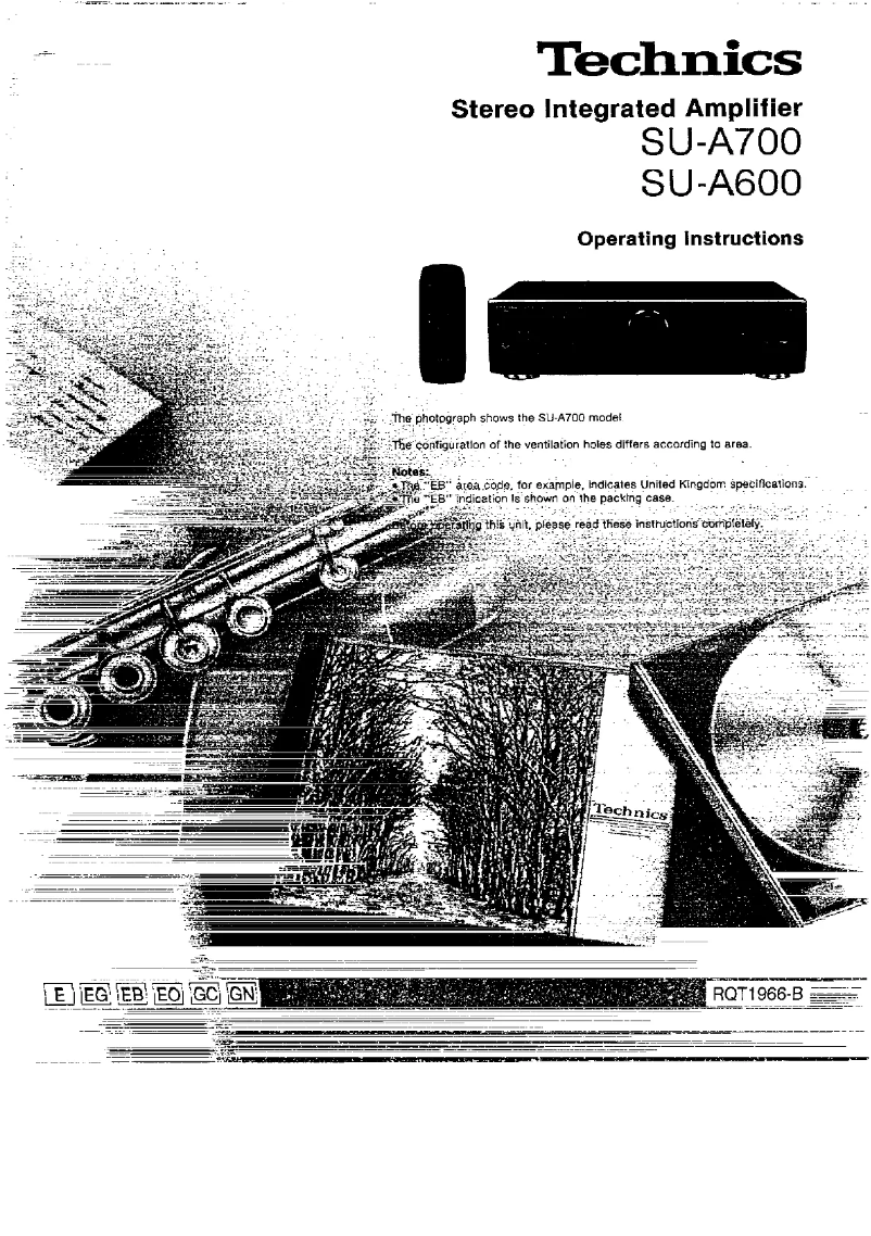 Page 1 de la notice Manuel utilisateur Technics SU-A700