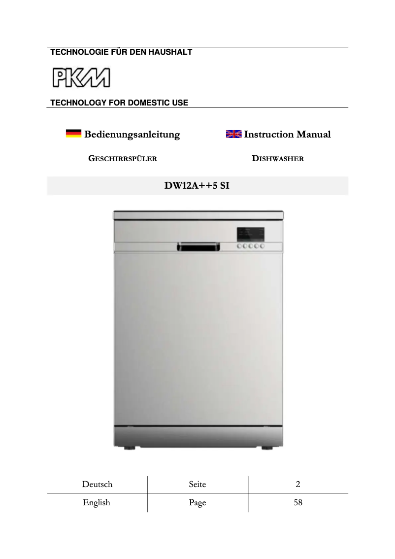 Image de la première page du manuel de l'appareil DW12A++5 SI