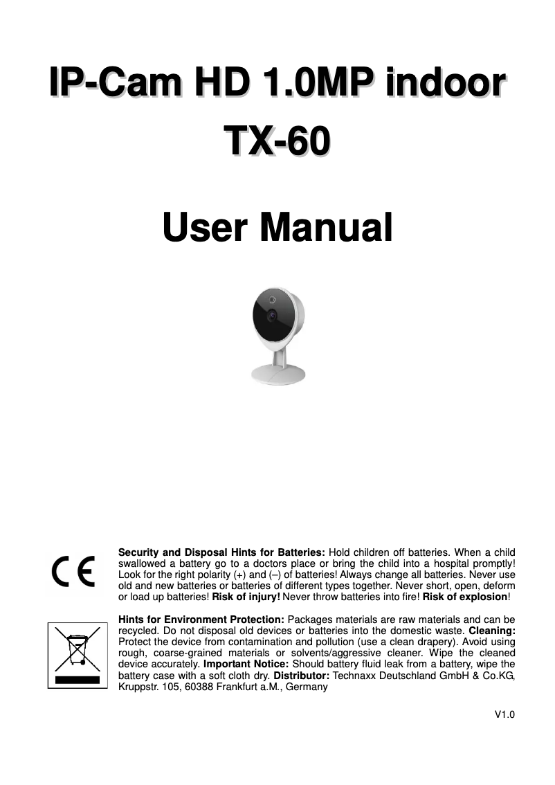Página 1 del manual Manual de usuario Technaxx TX-60