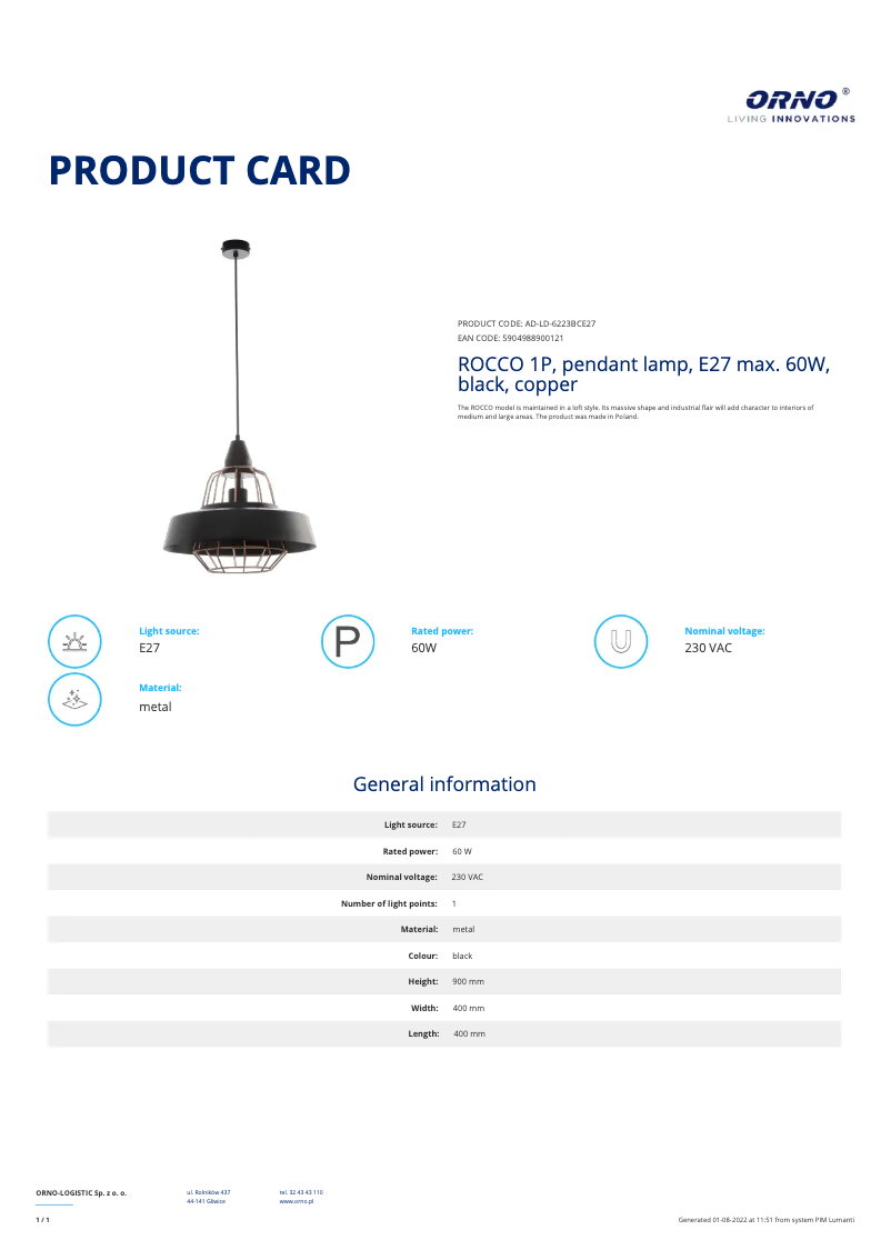 Image de la première page du manuel de l'appareil AD-LD-6223BCE27
