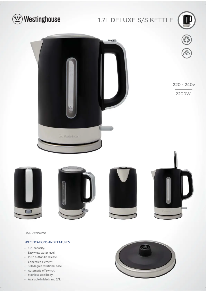 Image de la première page du manuel de l'appareil WHKE05V2K