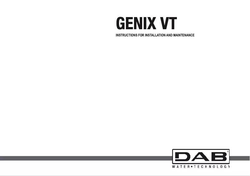 Page n°1 - Manuel utilisateur DAB Genix VT 030