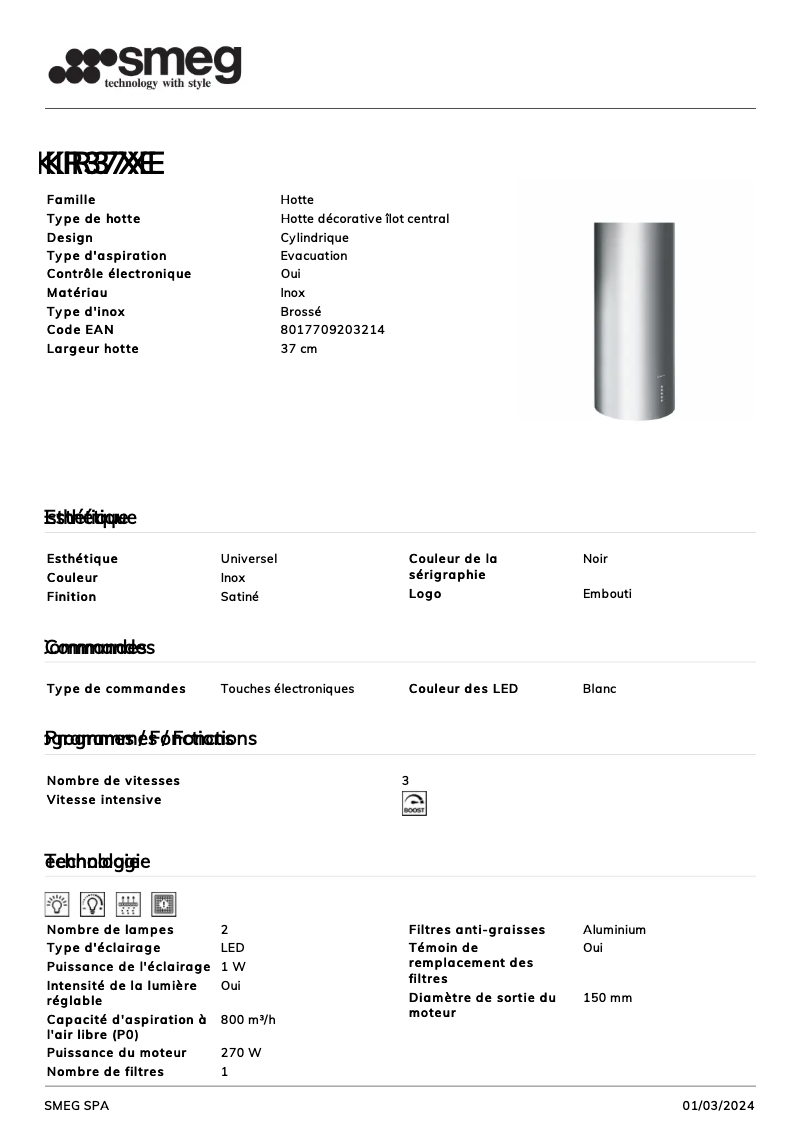 Image de la première page du manuel de l'appareil KIR37XE