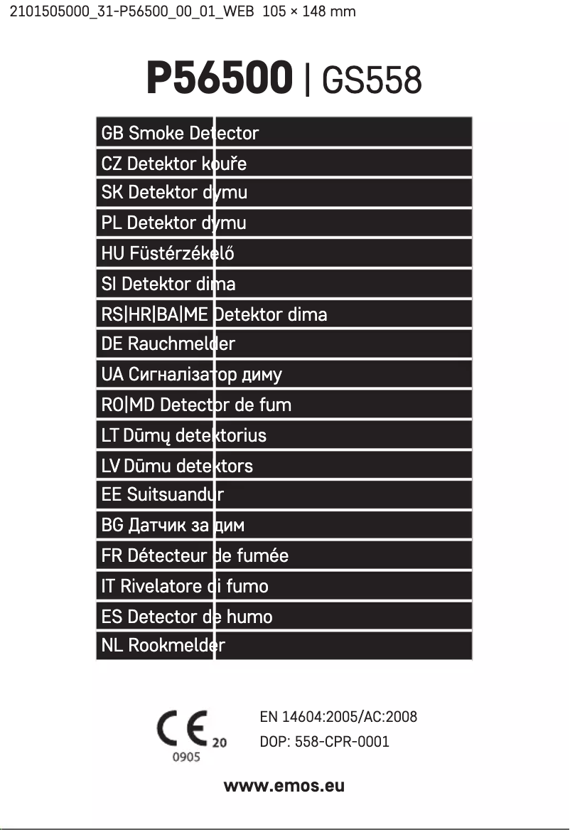 Image de la première page du manuel de l'appareil P56500