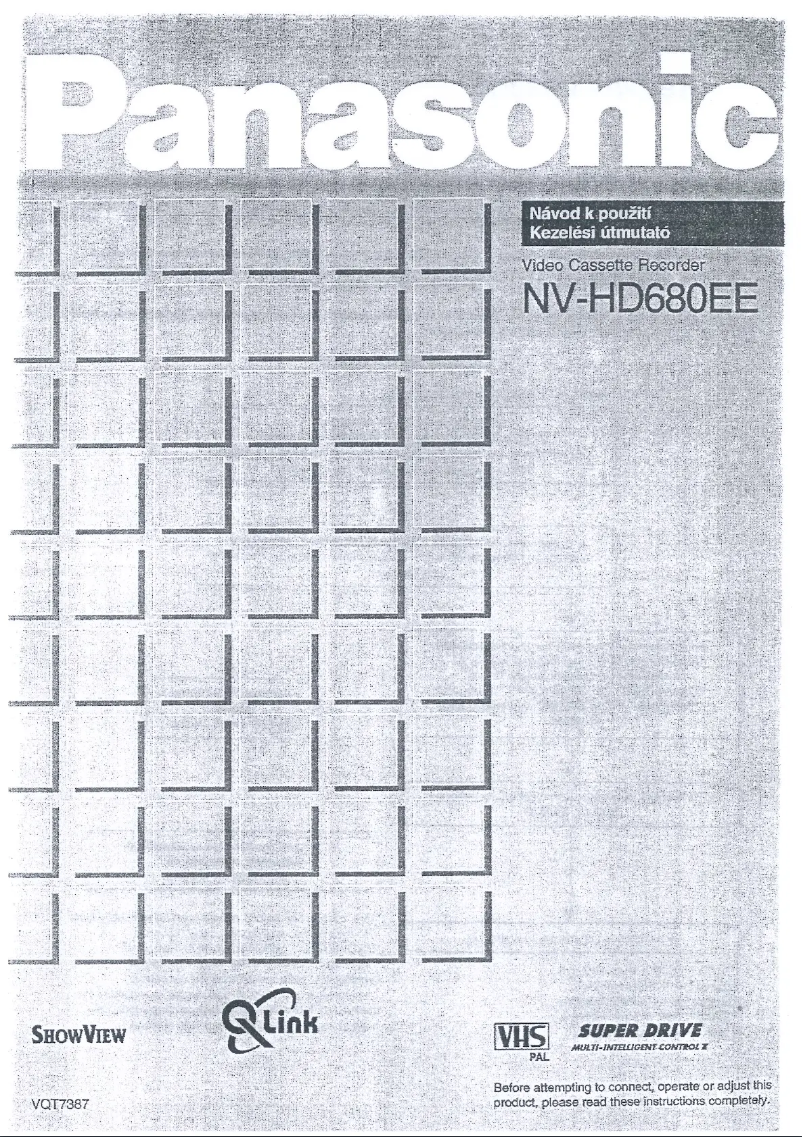 Page 1 de la notice Manuel utilisateur Panasonic NV-HD680EE