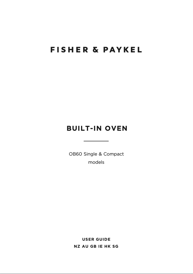 Page n°1 - Manuel utilisateur Fisher & Paykel OB60SC7CEX4