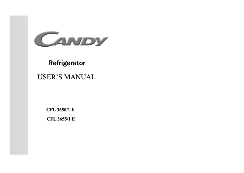Page 1 de la notice Manuel utilisateur Candy CFL 3650/1 E