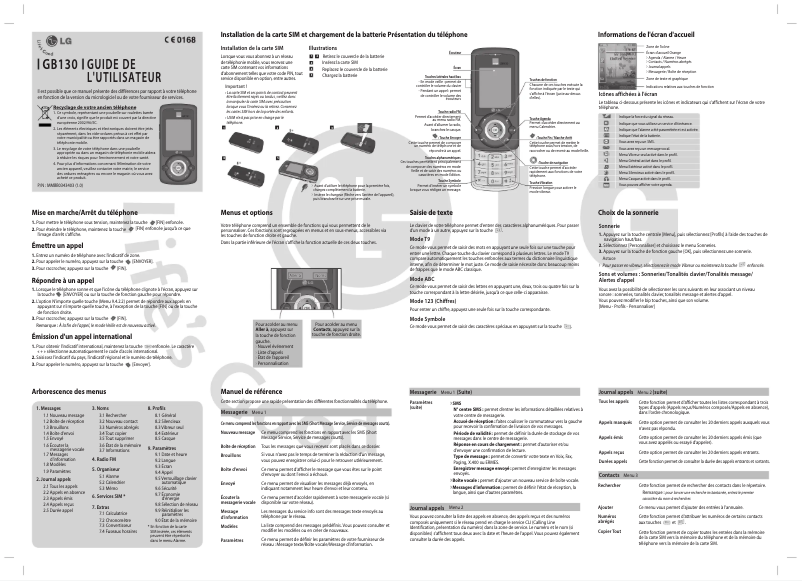 Page 1 de la notice Manuel utilisateur LG GB130