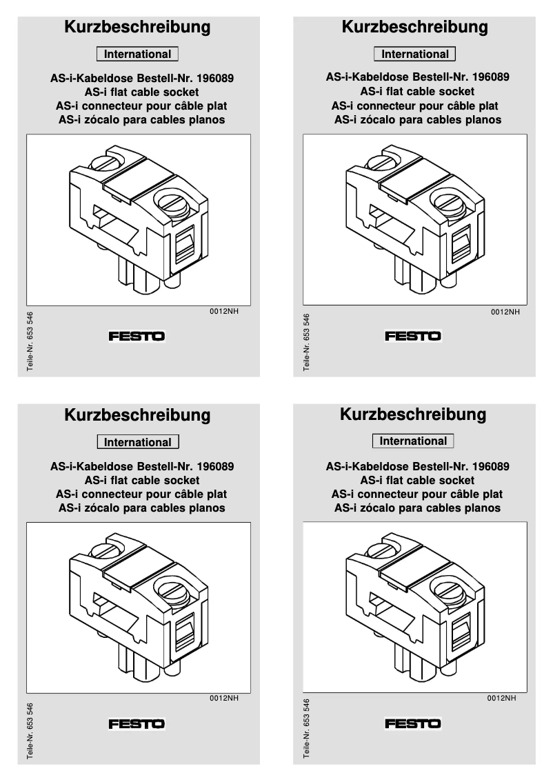 Page 1 de la notice Manuel utilisateur Festo ASI-SD-FK180