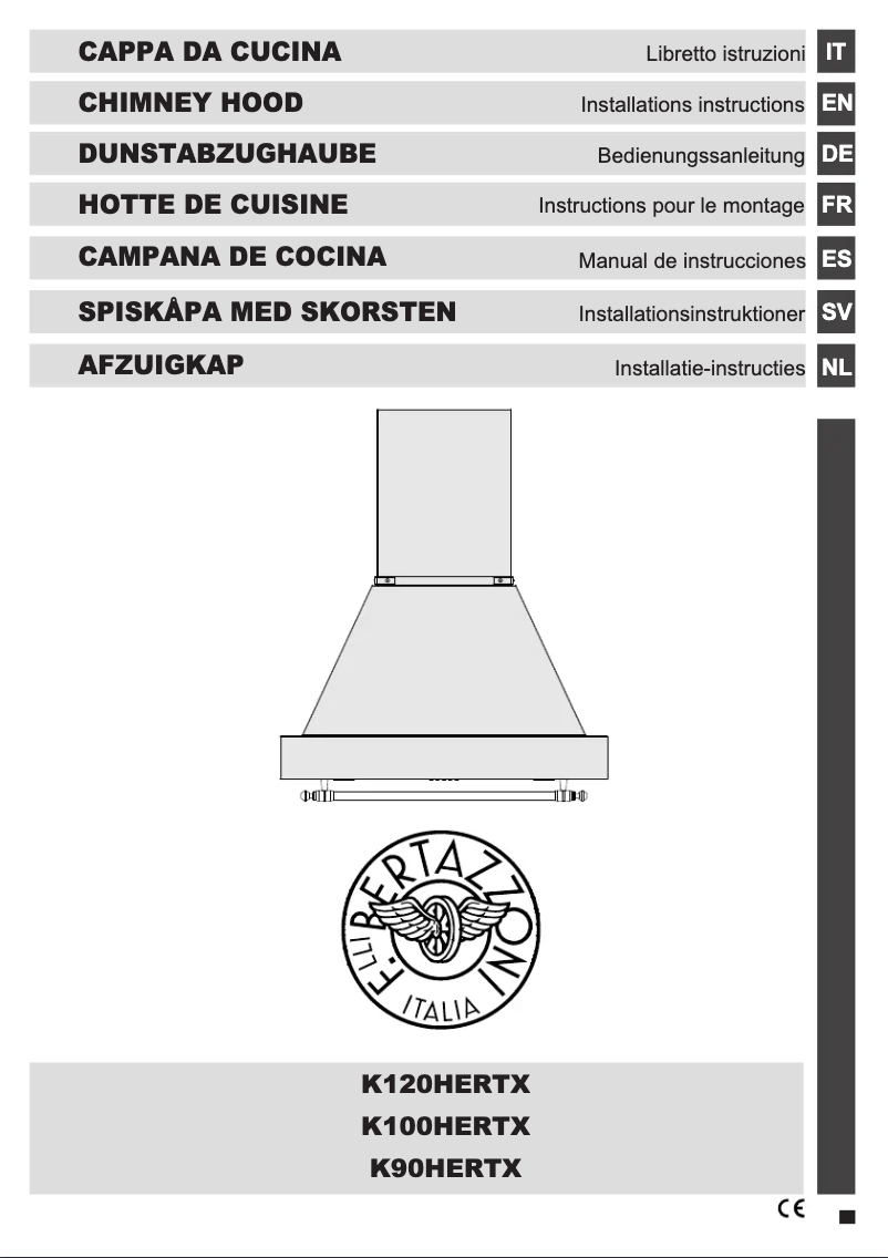 Page 1 de la notice Guide d'installation Bertazzoni K100HERTX