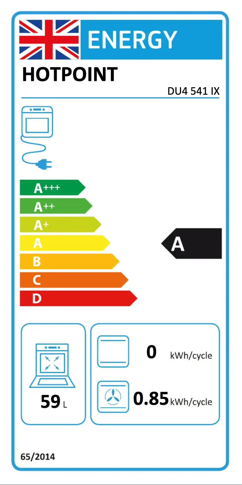 Página 1 del manual Etiqueta energética Hotpoint DU4 541 IX