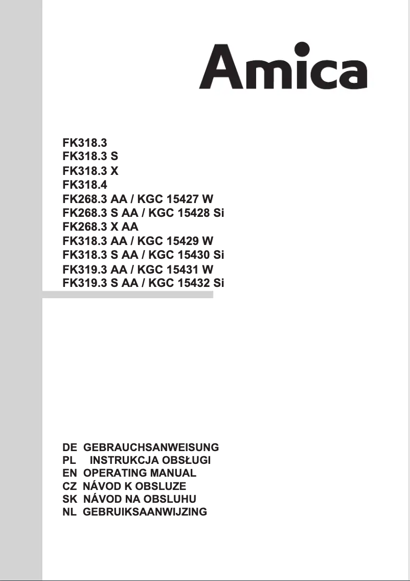 Page 1 de la notice Manuel utilisateur Amica FK318.3 AA