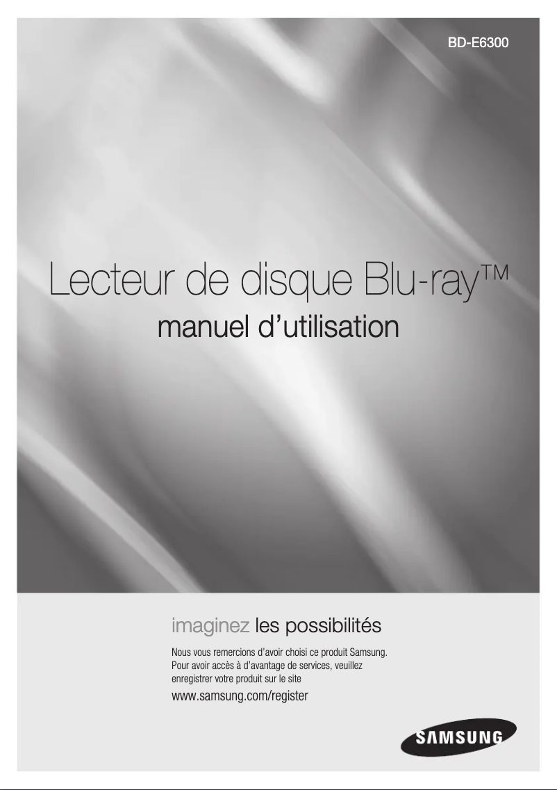 Page 1 de la notice Manuel utilisateur Samsung BD-E6300