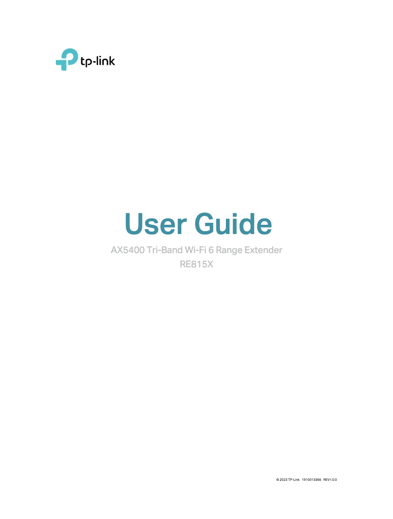 Page 1 de la notice Manuel utilisateur TP-Link RE815X