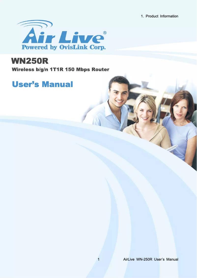 Page 1 de la notice Manuel utilisateur AirLive WN-250R