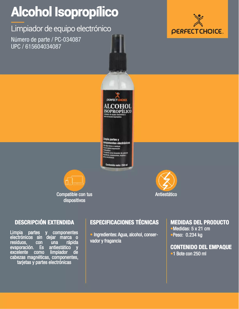 Page 1 de la notice Manuel utilisateur Perfect Choice PC-034087