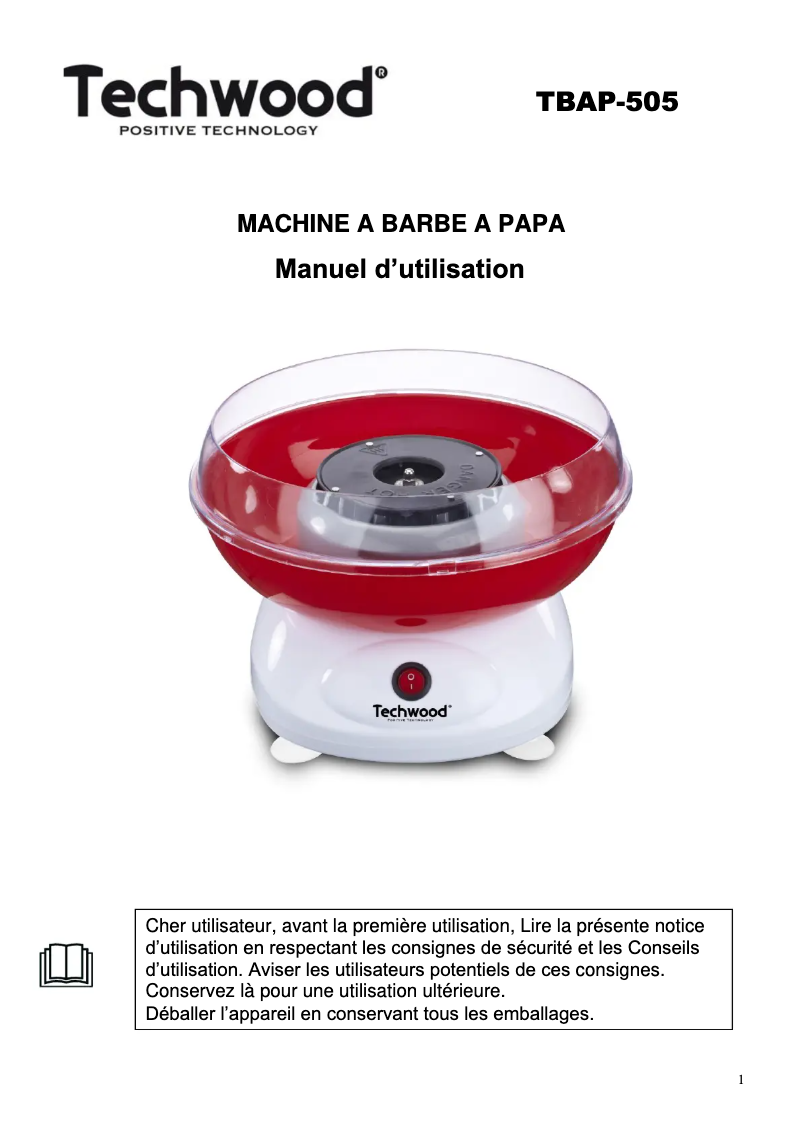 Page n°1 - Manuel utilisateur Techwood TFC-740