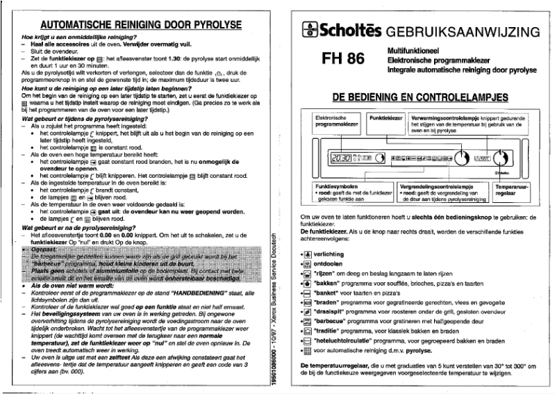 Image de la première page du manuel de l'appareil FH 86